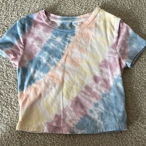 Rainbow Tie-Dye Aeropostale Baby Tee, Size S
